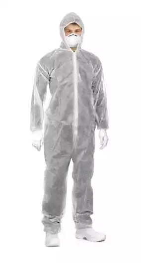Комбинезон "Каспер" защитный, размер 56-58. с капюшоном,рукава на резинке, застежка-молния/планка, БЕЗ бахил, спанбонд 60г/м2, нестерильный (с РУ), синий
