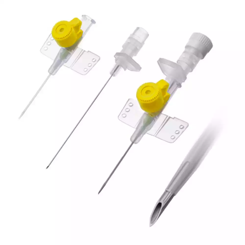 Катетер (канюля) внутривенный MEDEREN с инъекционным портом и крыльями, с самозащелкивающейся крышкой, 24G