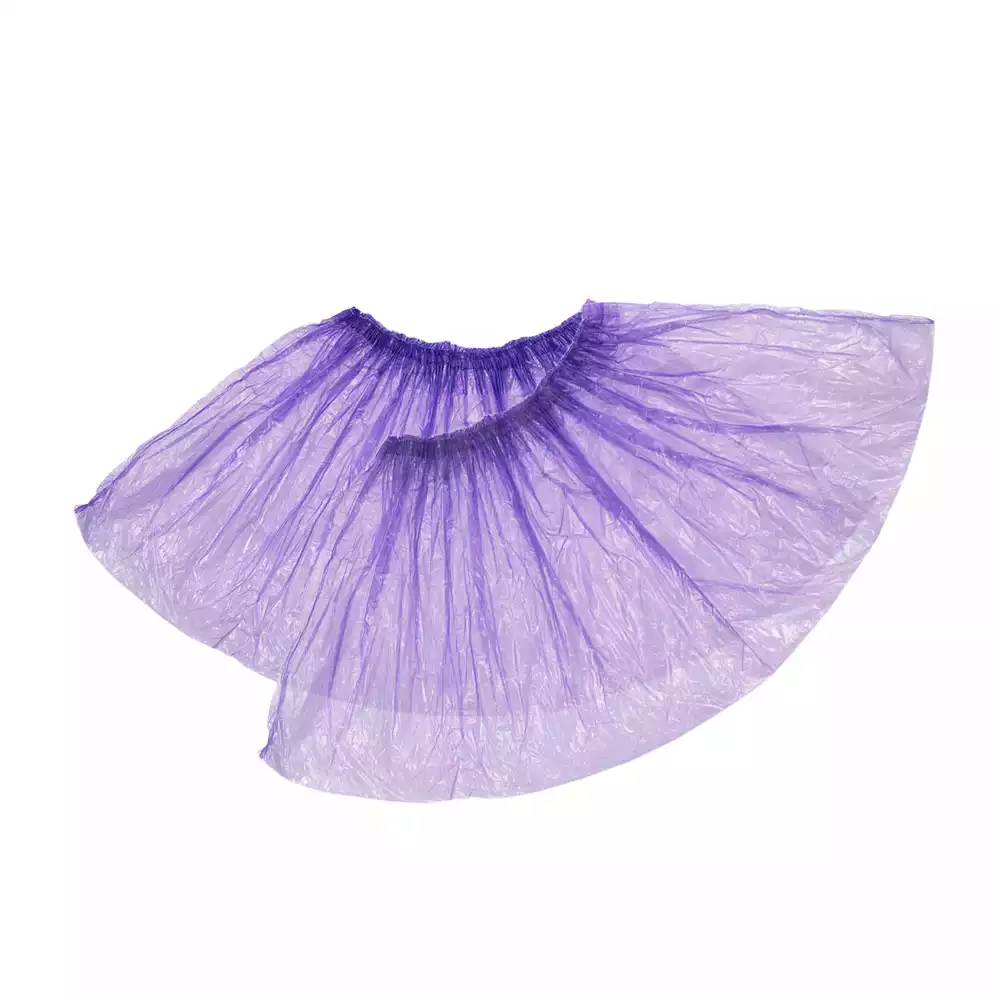 Бахилы UNITE "Стандарт Фиолетовые" ПНД 25мкм, полиэтиленовые, гладкие, вес 2,5 гр/пара, размер 400*150мм