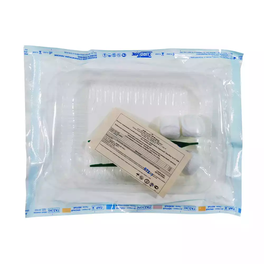 Комплект "ДиалМед" для перевязок и ухода за ранами (пинцет, тампоны) , одноразовый стерильный