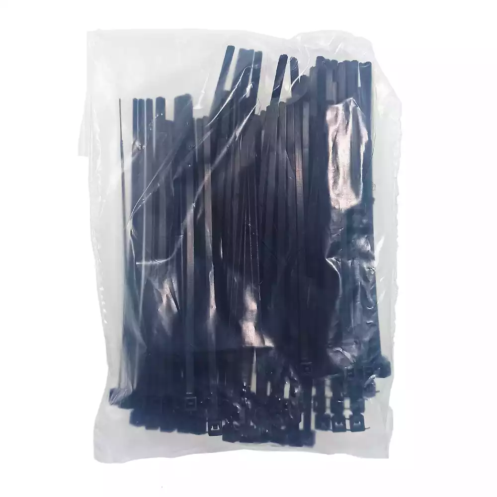 Стяжка для пакетов для сбора и утилизации медицинских отходов, размер 100*2,5мм