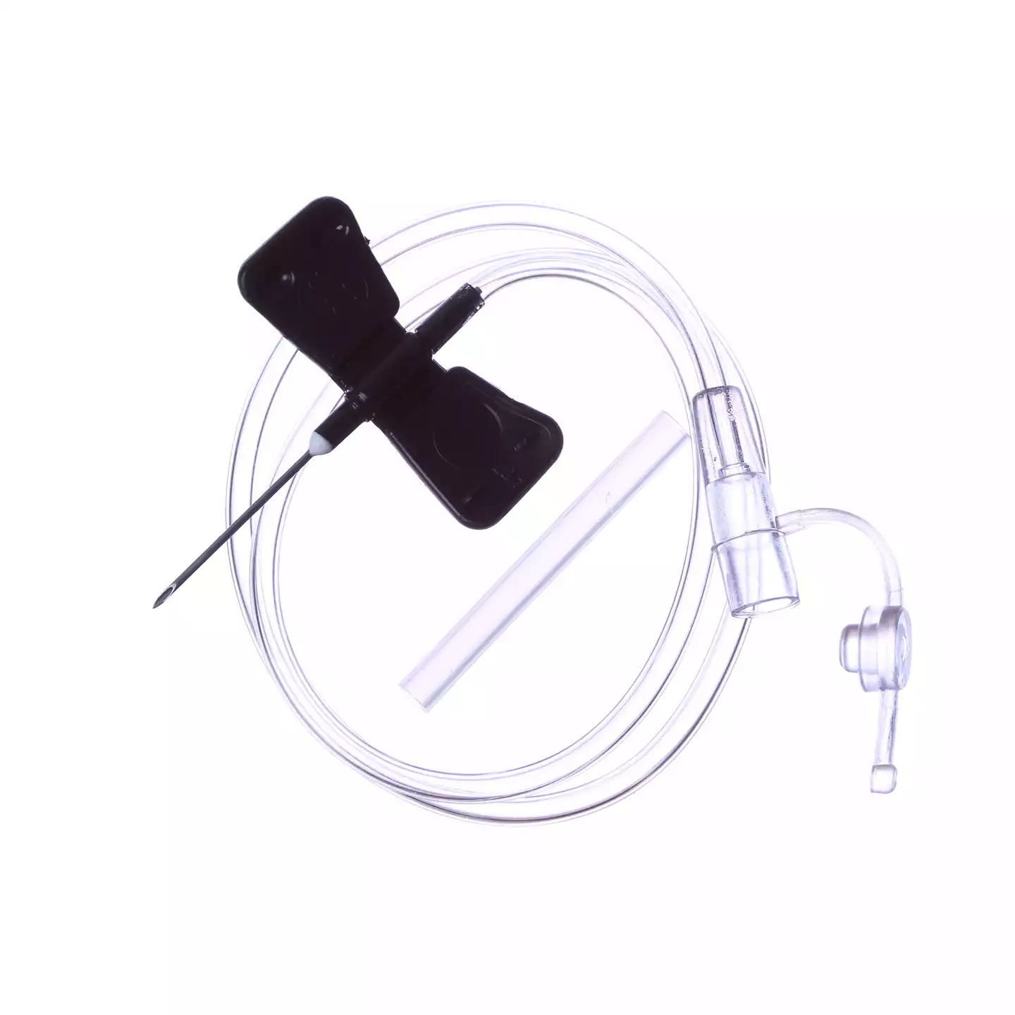 Устройство для вливания в малые вены: игла-бабочка (минивен) SFM 22G (0,70х19мм), длина трубки 30 см, соединение Луер Слип, стерильная, черная