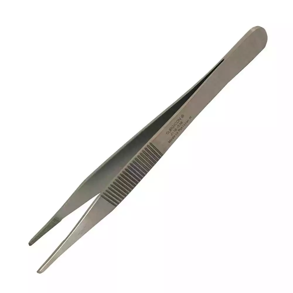 Пинцет J-16-078 анатомический, длина 120мм, ширина рабочей части – 1,5мм (аналог П-129s)