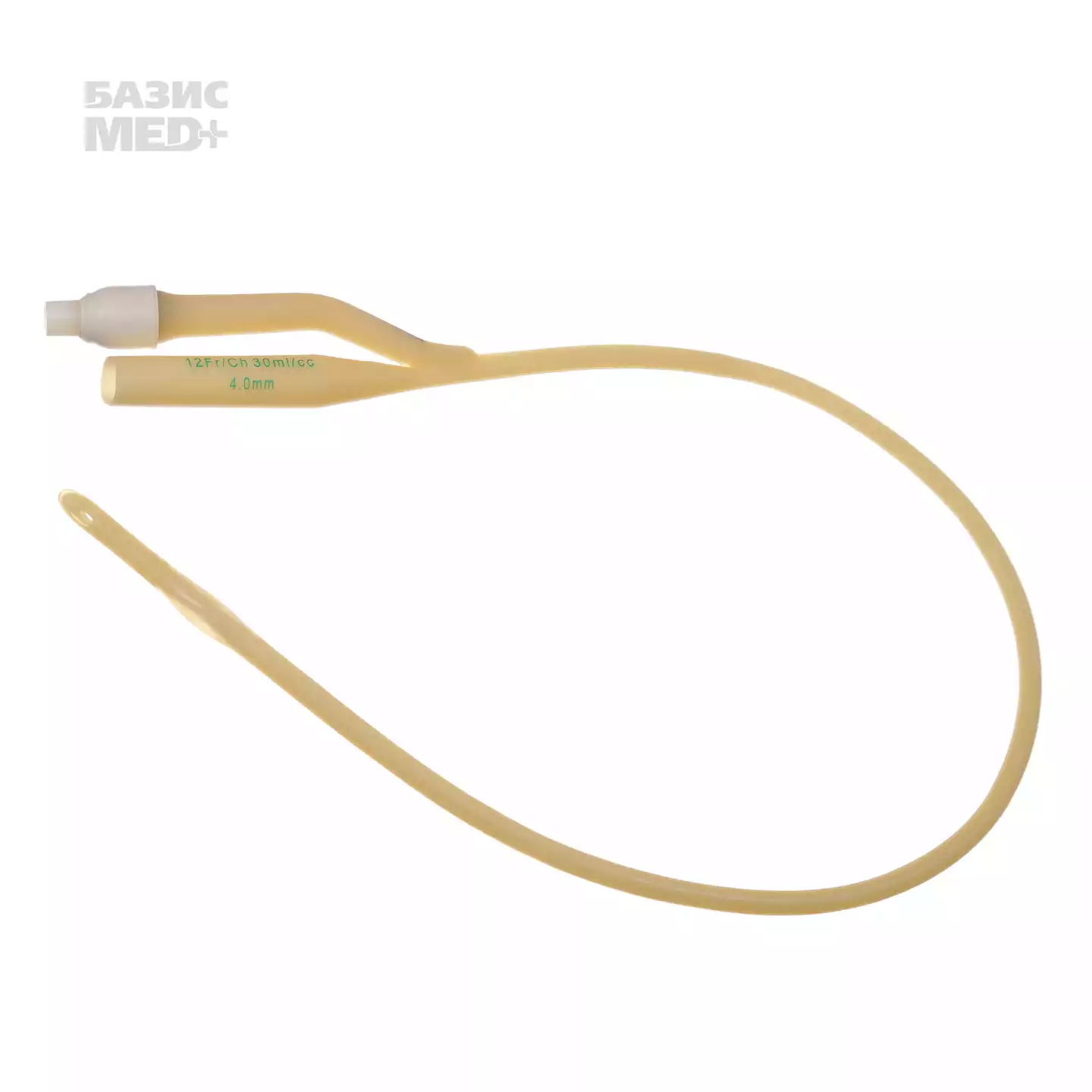 Катетер Фолея латексный с сил.покрытием 2-х ходовой СН-12, диаметр 4,0мм, объем баллона 30мл, длина 390мм, цвет белый, стерильный, упаковка 10 шт