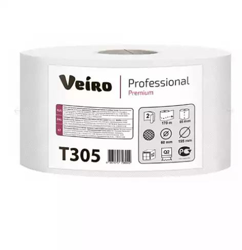 Туалетная бумага в средних рулонах Veiro Professional Premium 170 м 2 слоя