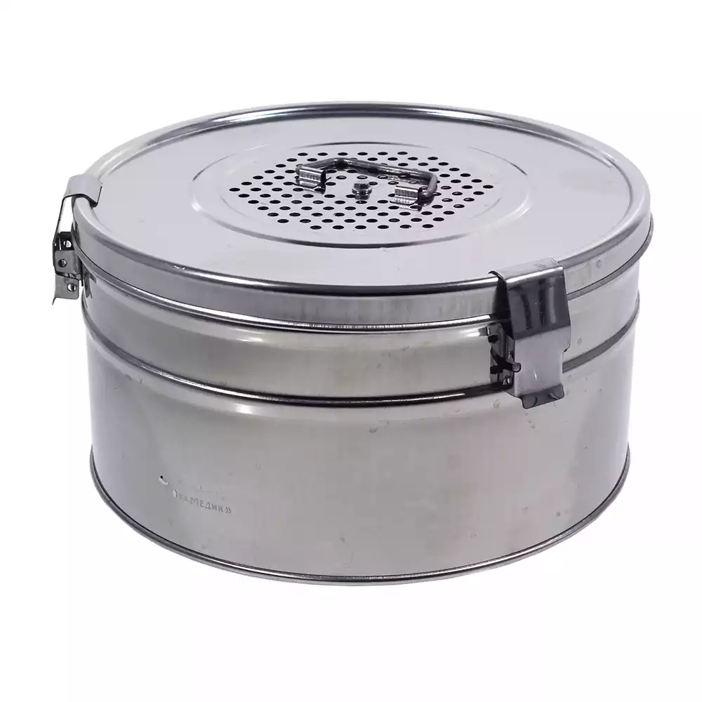 Бикс медицинский (Коробка стерилизационная), круглый, с фильтрами КСКФ-12, объем 12,0л